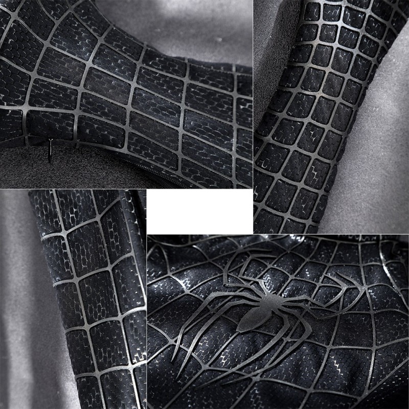 Venom Eddie Brock Cosplay Costume Spider-Man 3 Symbiote Suit Lycra Black Premium Outfit for Men