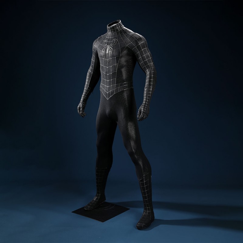 Venom Eddie Brock Cosplay Costume Spider-Man 3 Symbiote Suit Lycra Black Premium Outfit for Men