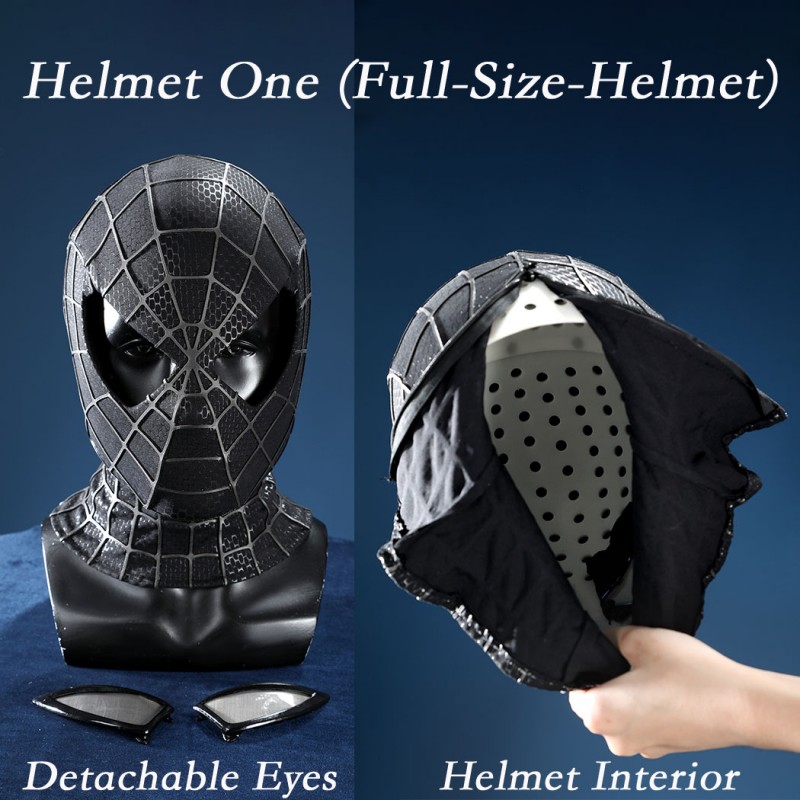 Venom Eddie Brock Cosplay Costume Spider-Man 3 Symbiote Suit Lycra Black Premium Outfit for Men