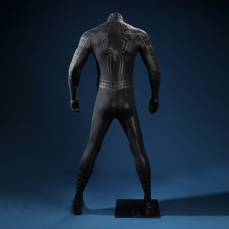 Venom Eddie Brock Cosplay Costume Spider-Man 3 Symbiote Suit Lycra Black Premium Outfit for Men
