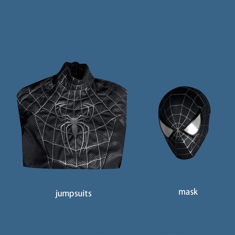 Venom Eddie Brock Cosplay Costume Spider-Man 3 Symbiote Suit Lycra Black Premium Outfit for Men