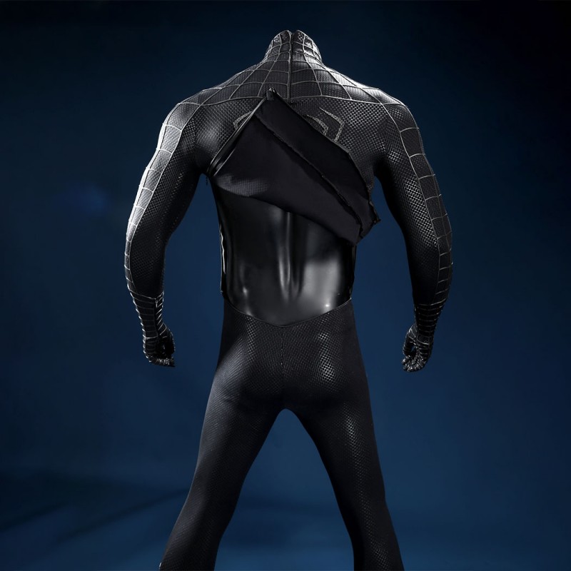 Venom Eddie Brock Cosplay Costume Spider-Man 3 Symbiote Suit Lycra Black Premium Outfit for Men