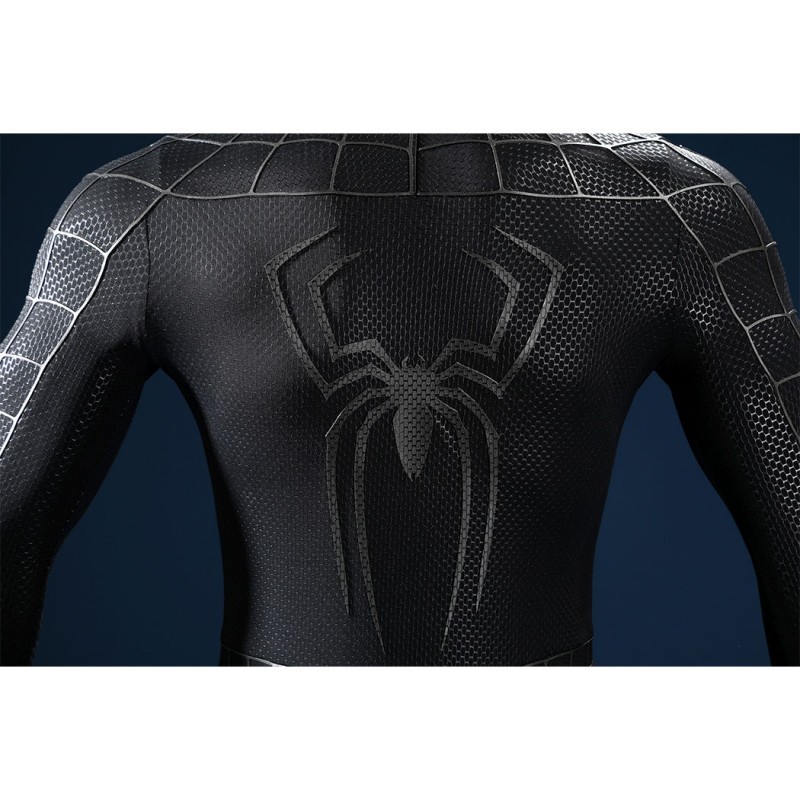 Venom Eddie Brock Cosplay Costume Spider-Man 3 Symbiote Suit Lycra Black Premium Outfit for Men