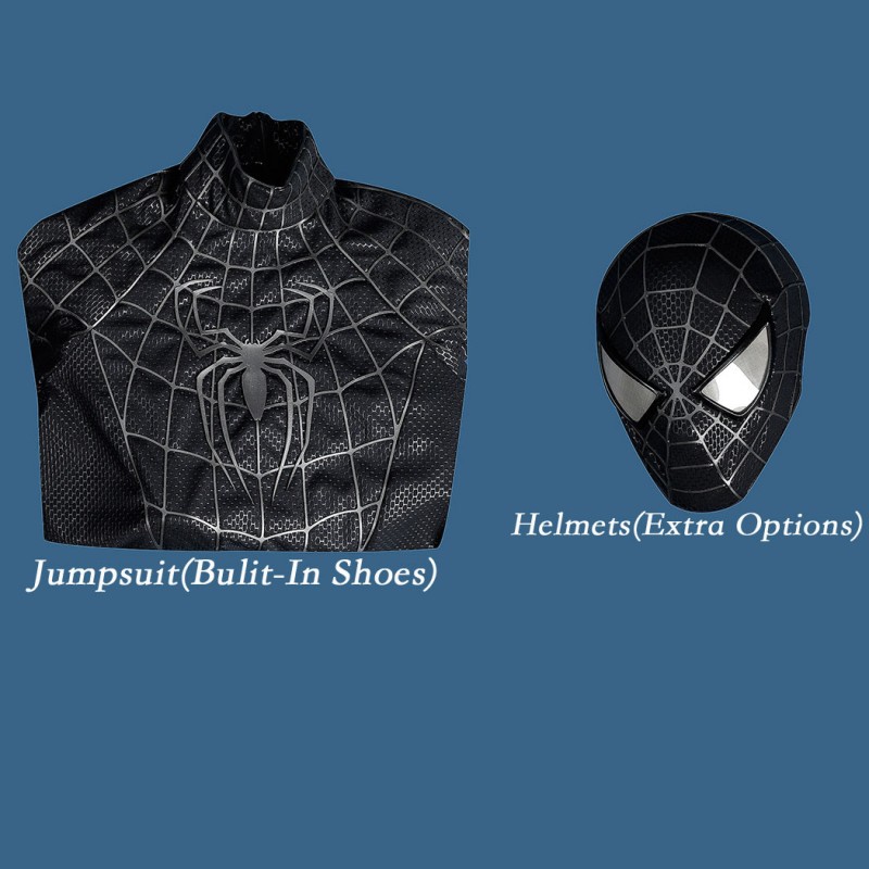 Venom Eddie Brock Cosplay Costume Spider-Man 3 Symbiote Suit Lycra Black Premium Outfit for Men