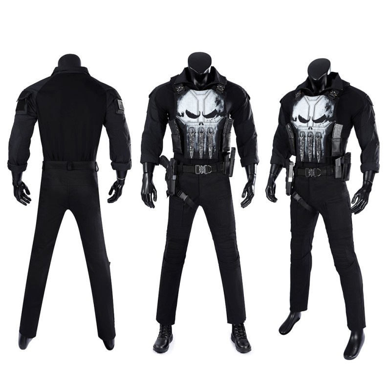 Spider-Man Brand New Day Punisher Cosplay Costume Superhero Halloween Outfit Premium Black Suit