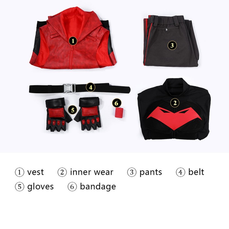 Red Hood Rebirth Cosplay Costume Jason Todd Halloween Suit