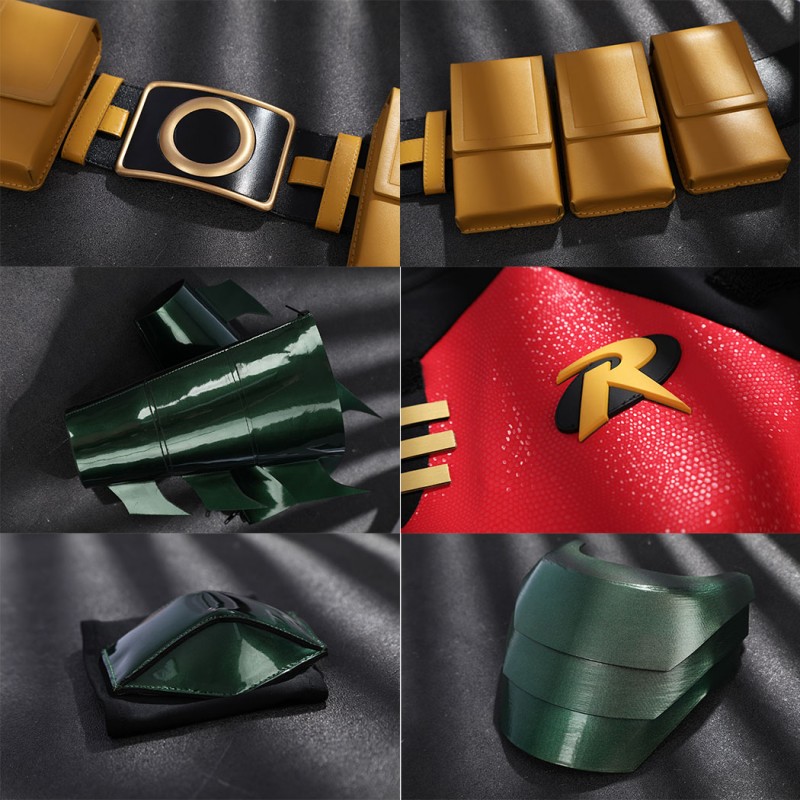 Red Robin Cosplay Costume Tim Drake Halloween Suit