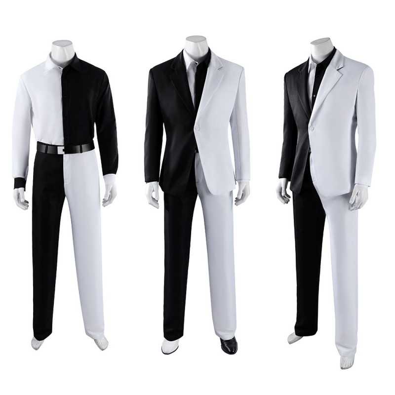 Absolute Face Cosplay Costume White & Black Harvey Dent Suit Supervillain Outfit