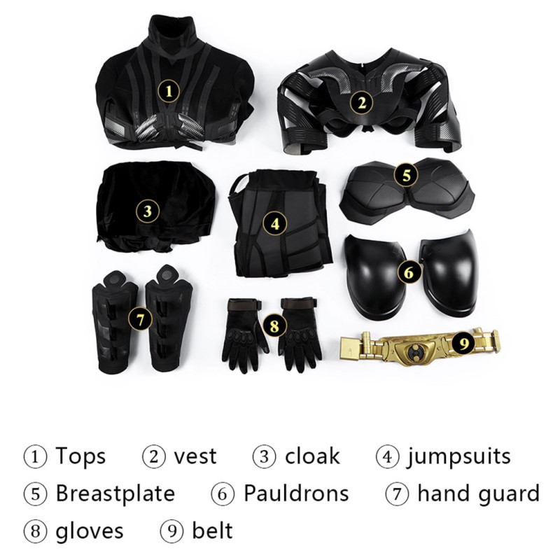 Bruce Wayne Black Suit The Knight Cosplay Costume
