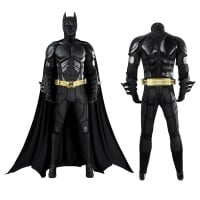 Bruce Wayne Black Suit The Knight Cosplay Costume