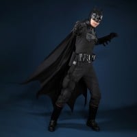 Bruce Wayne 2022 Costume Robert Pattinson Cosplay Suit Black Outfit