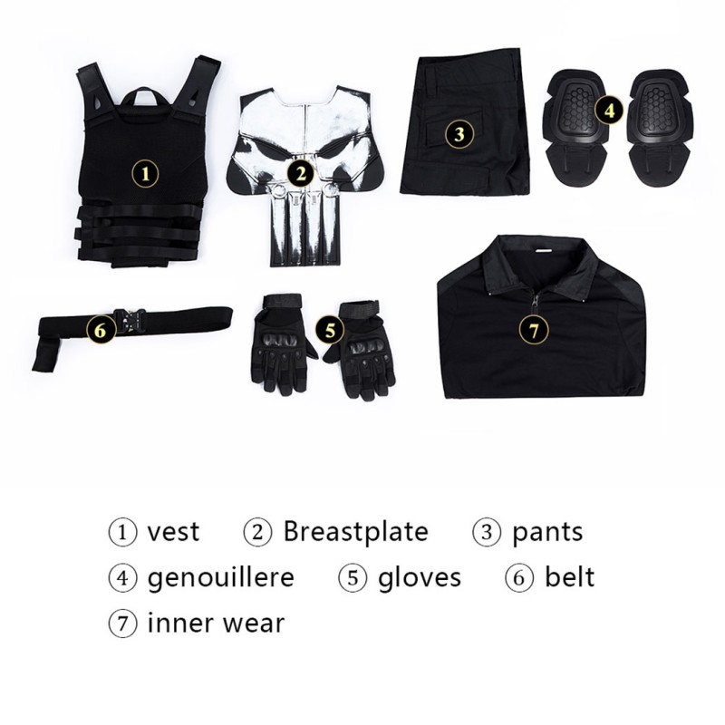 Punisher Frank Castle Costume The Punisher One Last Kill Cosplay Suit Tactical Armor Outfit