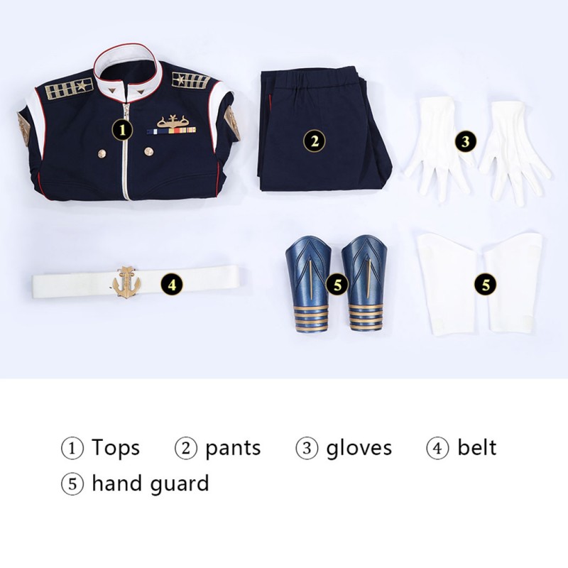 Vought Rising Torpedo Cosplay Costume The Boys Halloween Outfit Blue Uniform Suit