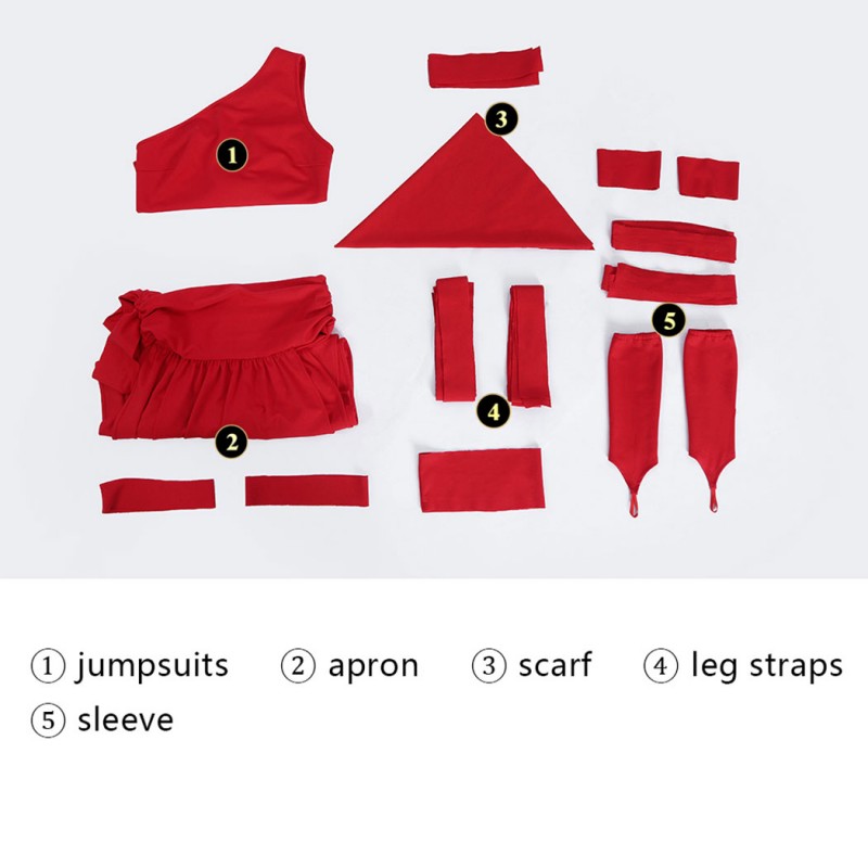 Elektra Natchio Cosplay Costume Daredevil Comic Red Jumpsuit for Women