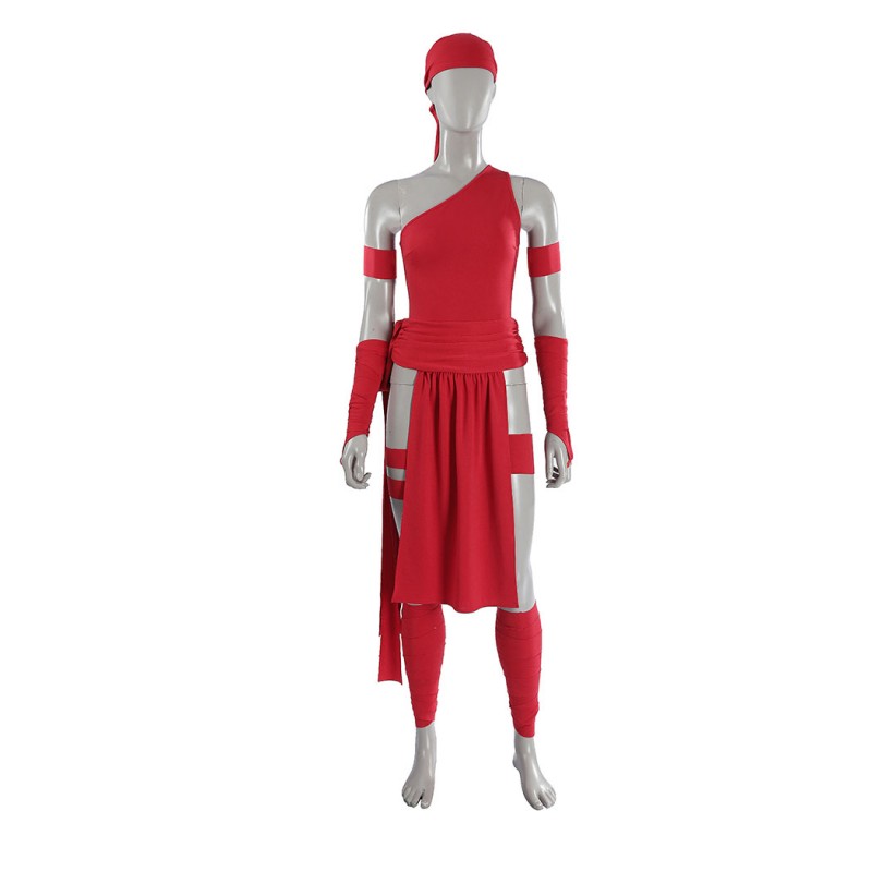 Elektra Natchio Cosplay Costume Daredevil Comic Red Jumpsuit for Women