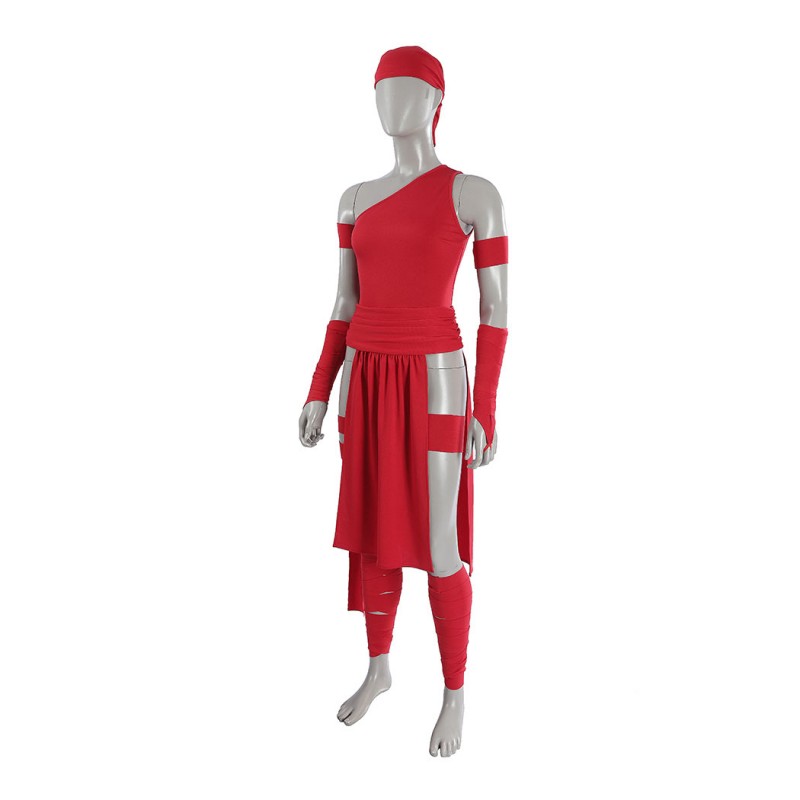 Elektra Natchio Cosplay Costume Daredevil Comic Red Jumpsuit for Women