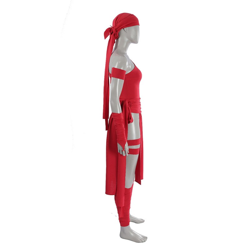Elektra Natchio Cosplay Costume Daredevil Comic Red Jumpsuit for Women