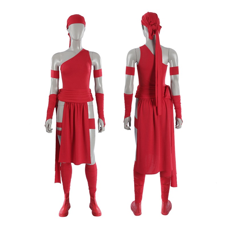 Elektra Natchio Cosplay Costume Daredevil Comic Red Jumpsuit for Women