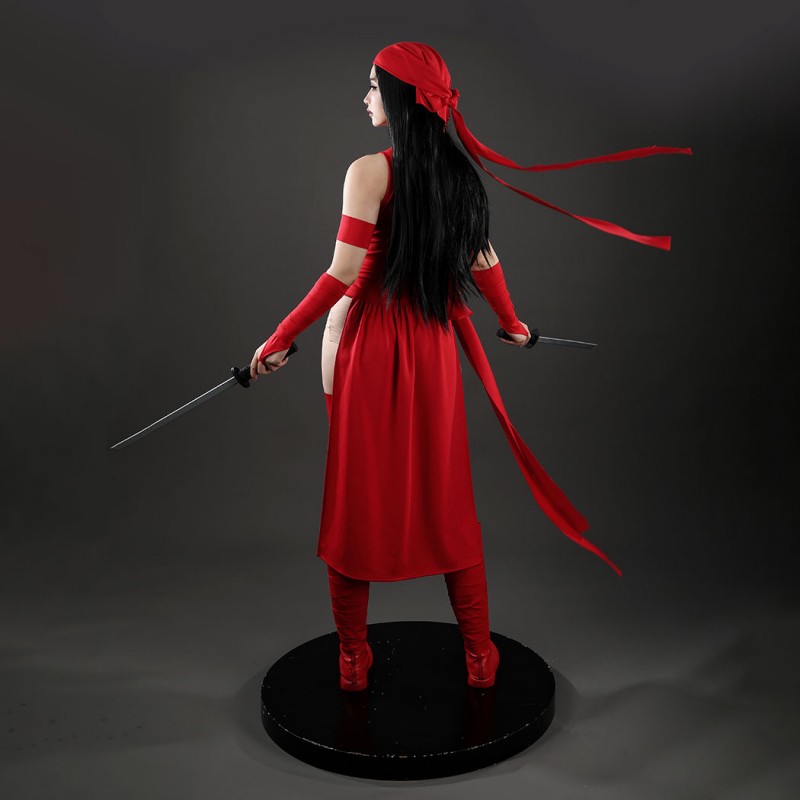 Elektra Natchio Cosplay Costume Daredevil Comic Red Jumpsuit for Women