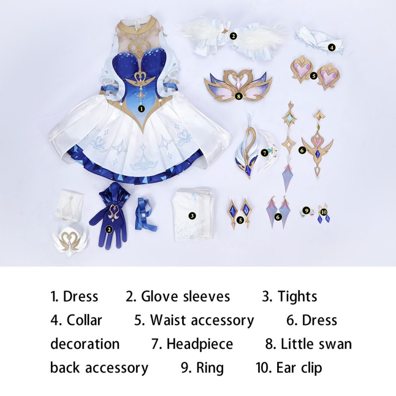 Genshin Impact Odette Cosplay Costume Game Women Suit