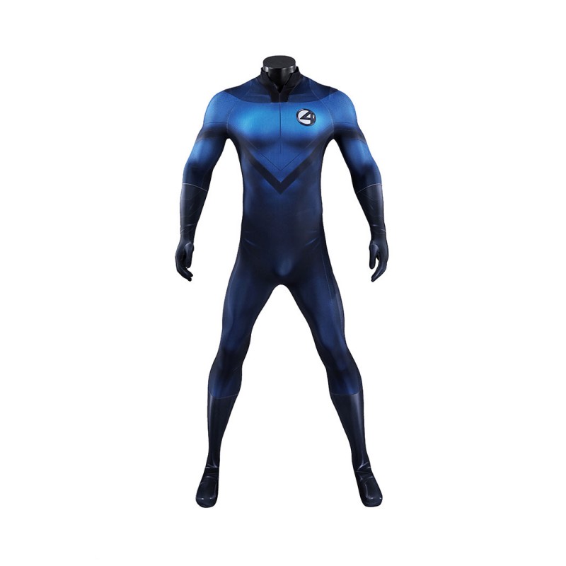 Human Torch Cosplay Costume Fantastic Four Johnny Storm Printed Polyester Jumpsuit Superhero Suit