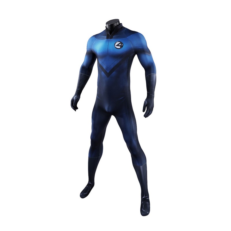 Human Torch Cosplay Costume Fantastic Four Johnny Storm Printed Polyester Jumpsuit Superhero Suit