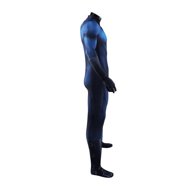 Human Torch Cosplay Costume Fantastic Four Johnny Storm Printed Polyester Jumpsuit Superhero Suit