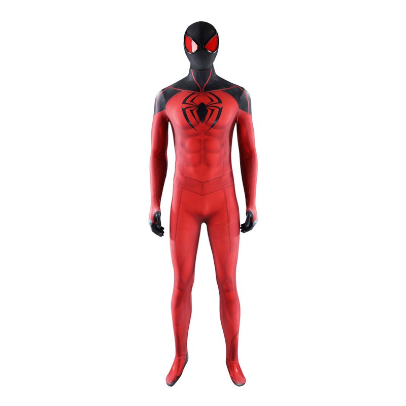 Scarlet Spider Cosplay Costume Spider-Man Printed Jumpsuit Superhero Suit for Men