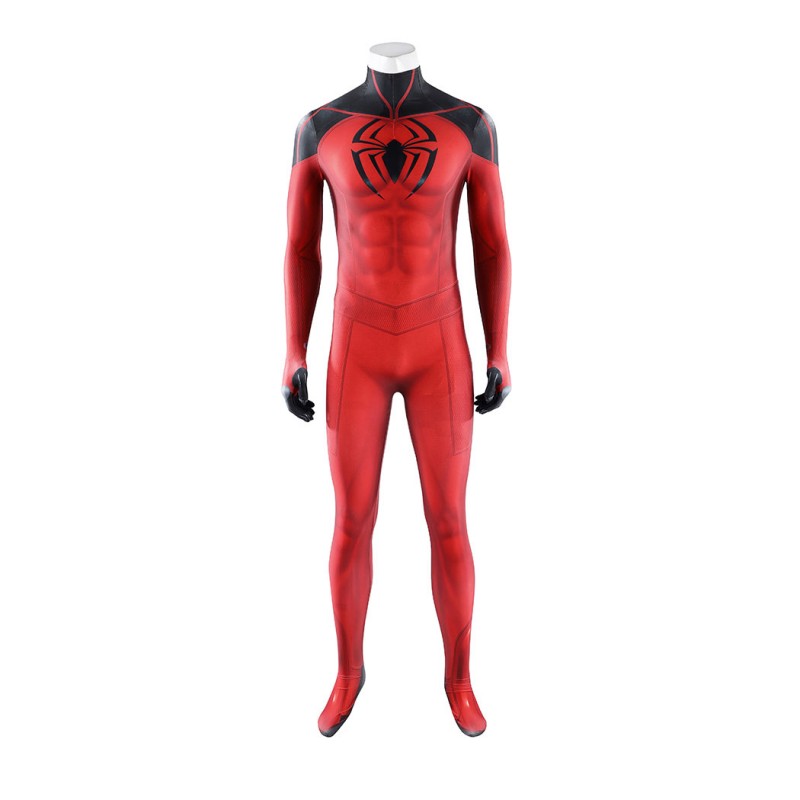 Scarlet Spider Cosplay Costume Spider-Man Printed Jumpsuit Superhero Suit for Men