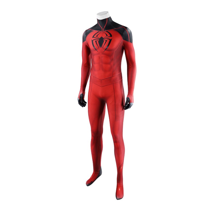 Scarlet Spider Cosplay Costume Spider-Man Printed Jumpsuit Superhero Suit for Men