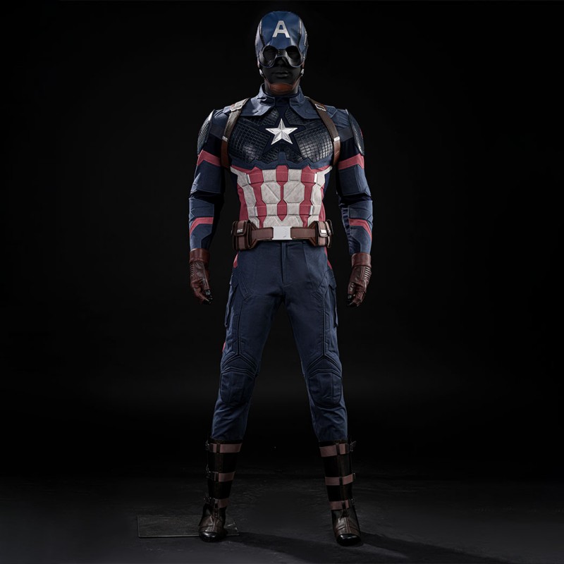 Avengers Endgame Captain America Cosplay Costume Steve Rogers Suit Superhero Outfit Upgraded Version