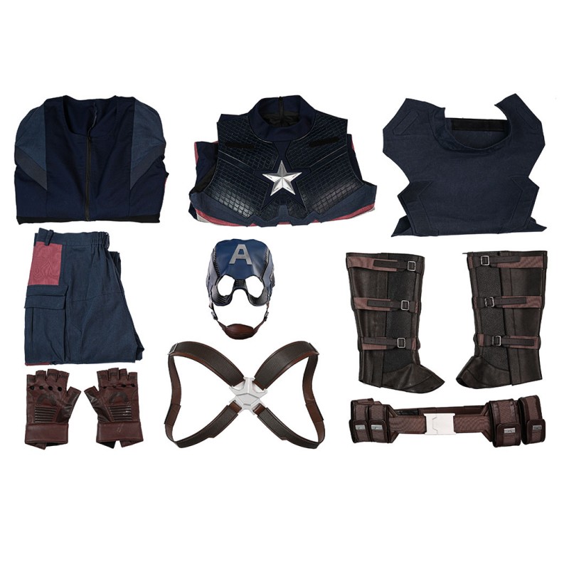 Avengers Endgame Captain America Cosplay Costume Steve Rogers Suit Superhero Outfit Upgraded Version
