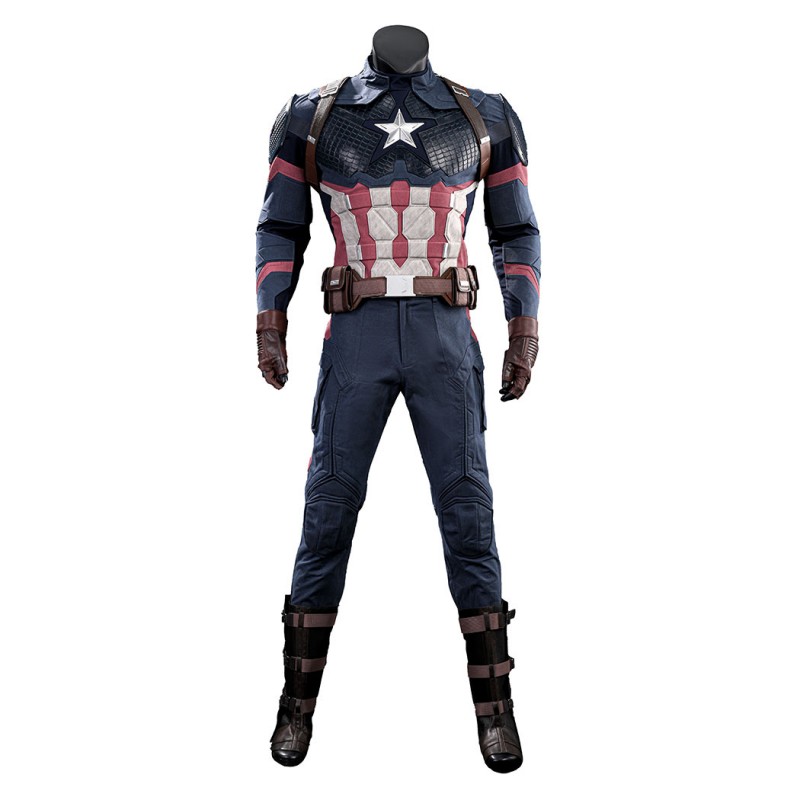 Avengers Endgame Captain America Cosplay Costume Steve Rogers Suit Superhero Outfit Upgraded Version