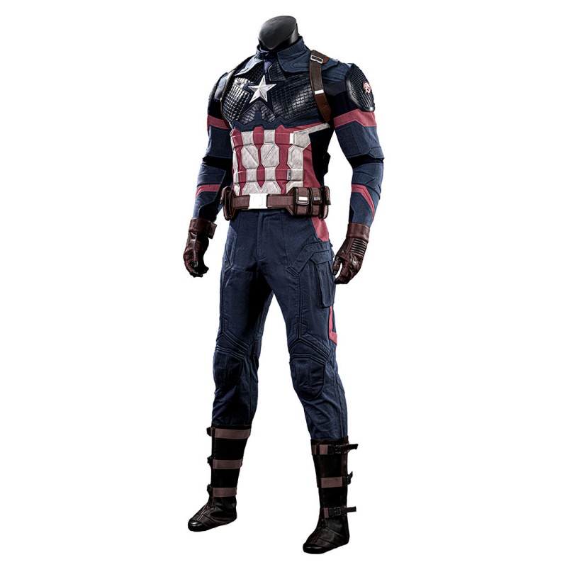 Avengers Endgame Captain America Cosplay Costume Steve Rogers Suit Superhero Outfit Upgraded Version