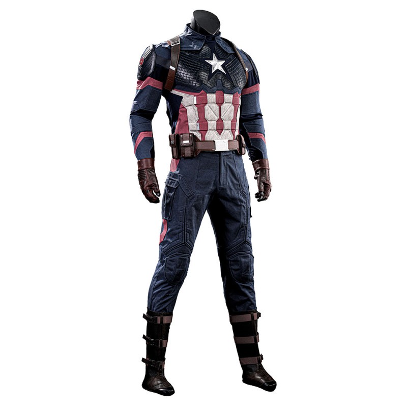 Avengers Endgame Captain America Cosplay Costume Steve Rogers Suit Superhero Outfit Upgraded Version
