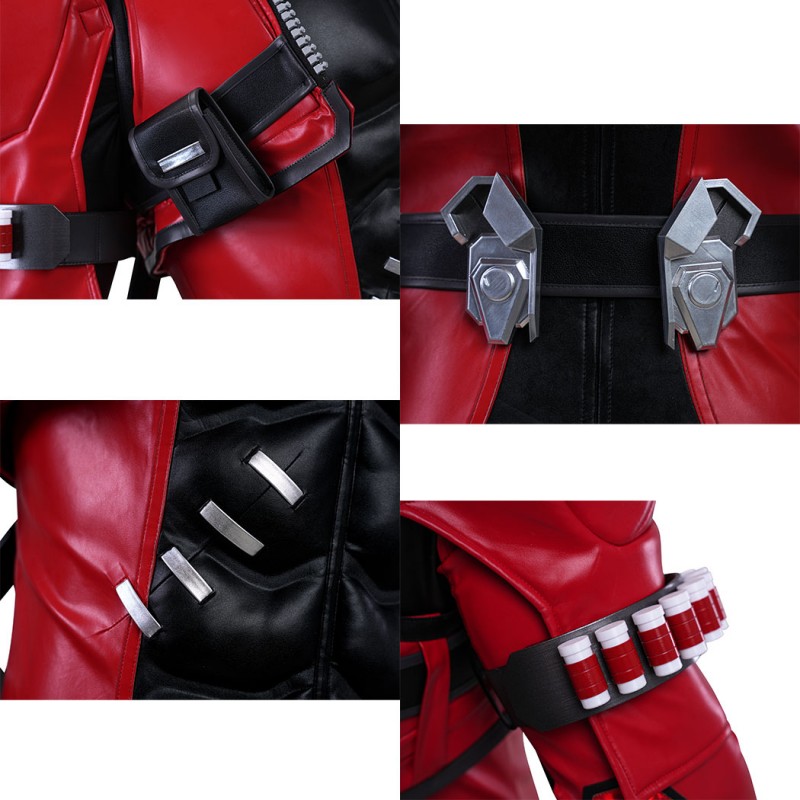 Marvel Rivals Deadpool Cosplay Costume Premium Wade Wilson Red Superhero Suit