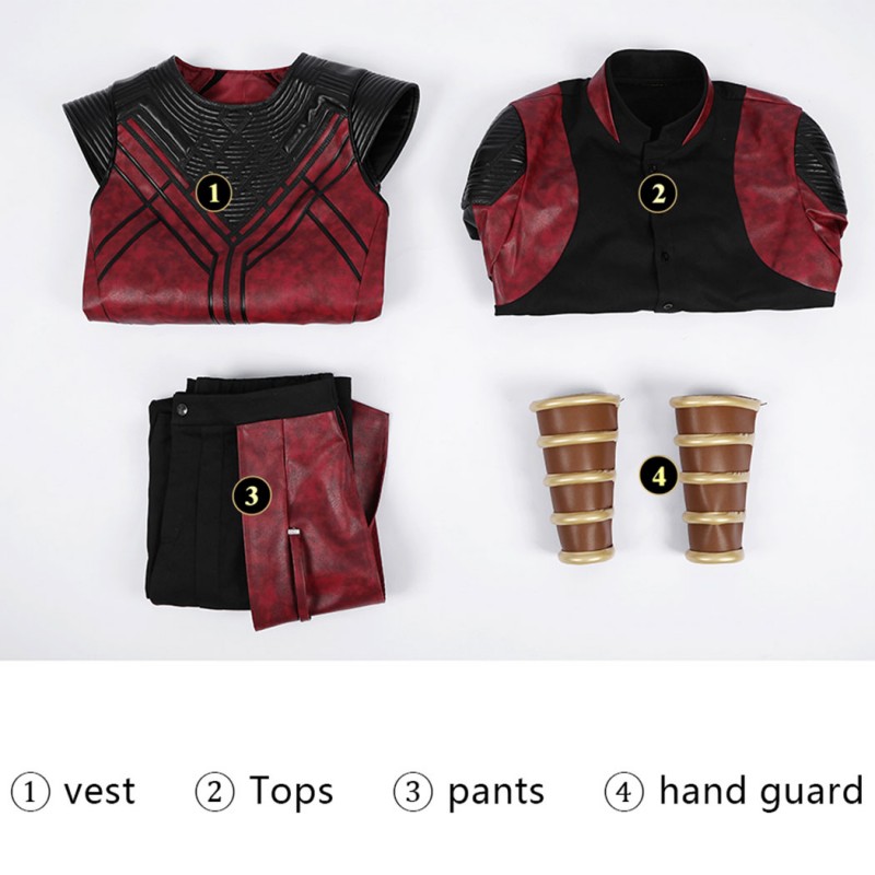 Avengers Doomsday Shang-Chi Cosplay Costume Red Leather Suit