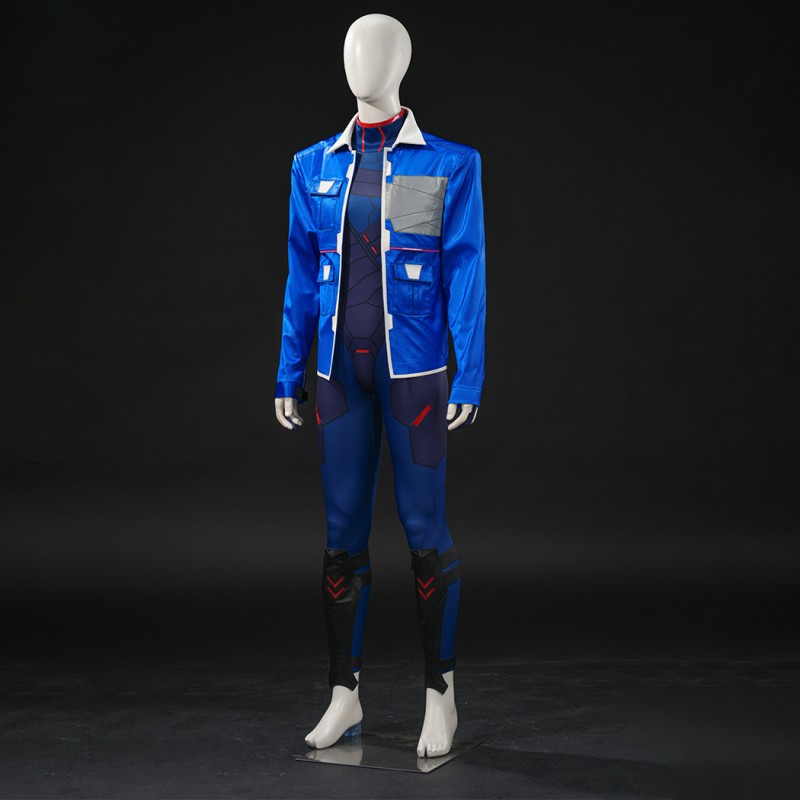 Cyberpunk Edgerunners 2 D Blue Costume Men Cosplay Suit Full Set