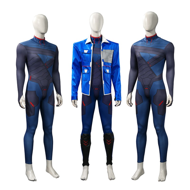 Cyberpunk Edgerunners 2 D Blue Costume Men Cosplay Suit Full Set