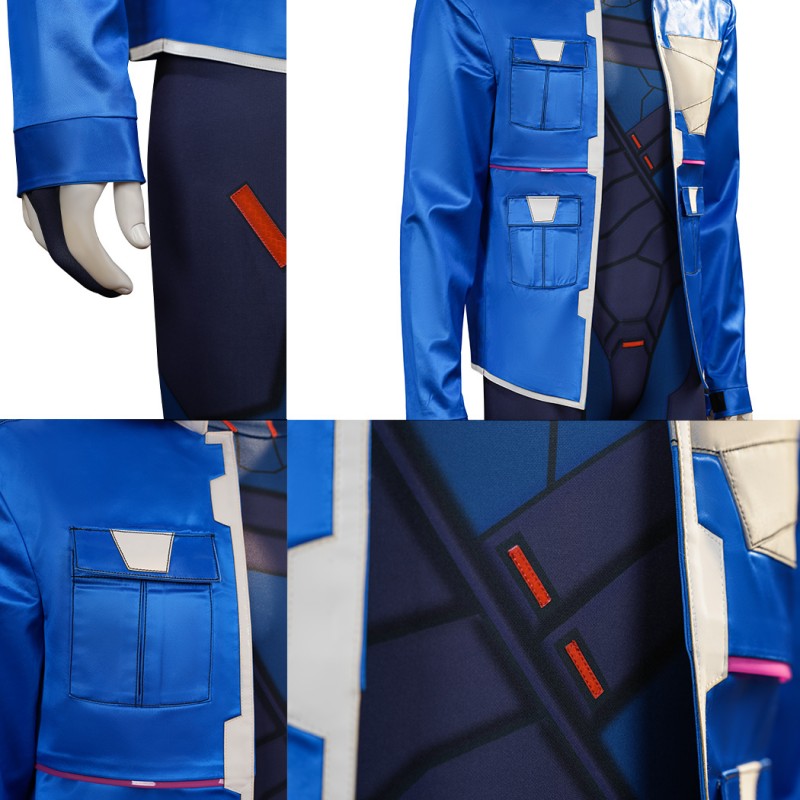 Cyberpunk Edgerunners 2 D Blue Costume Men Cosplay Suit Full Set