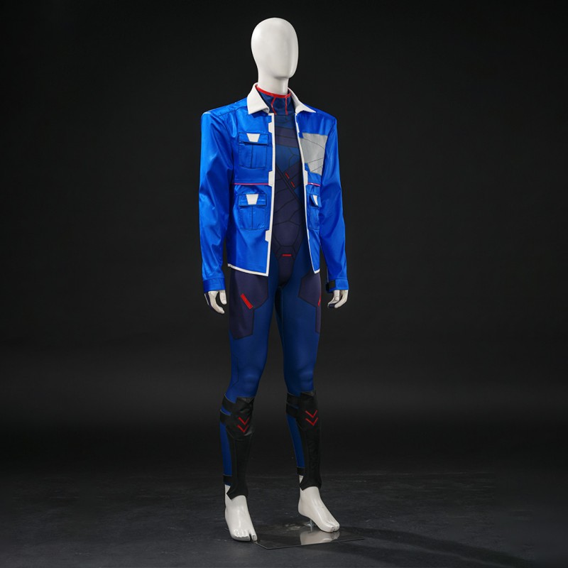Cyberpunk Edgerunners 2 D Blue Costume Men Cosplay Suit Full Set