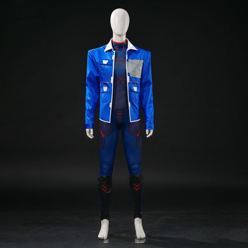 Cyberpunk Edgerunners 2 D Blue Costume Men Cosplay Suit Full Set