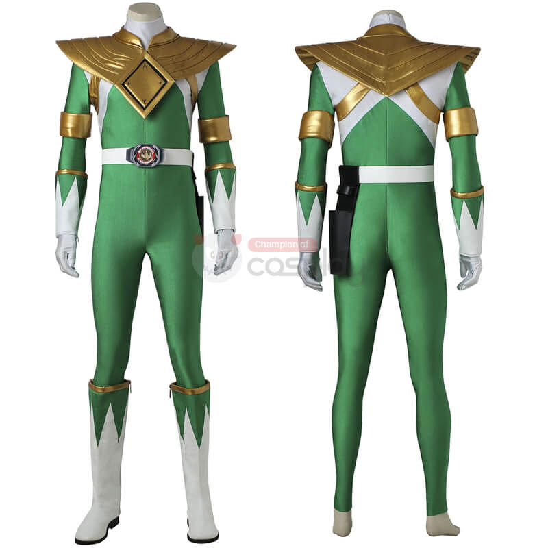 Ready To Ship - Green Rangers Costume Burai Dragon Ranger Suit Mighty Morphin Power Rangers Cosplay Outfit