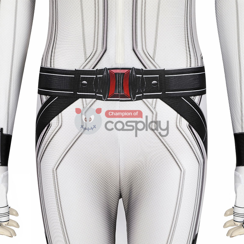 Natasha Romanoff White Jumpsuit 2020 Movie Black Widow Cosplay Costume