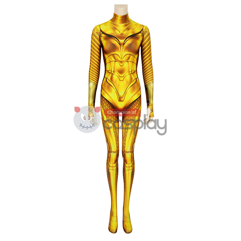 Diana Prince Polyester Zentai Jumpsuit Woman 1984 Golden Cosplay Costume
