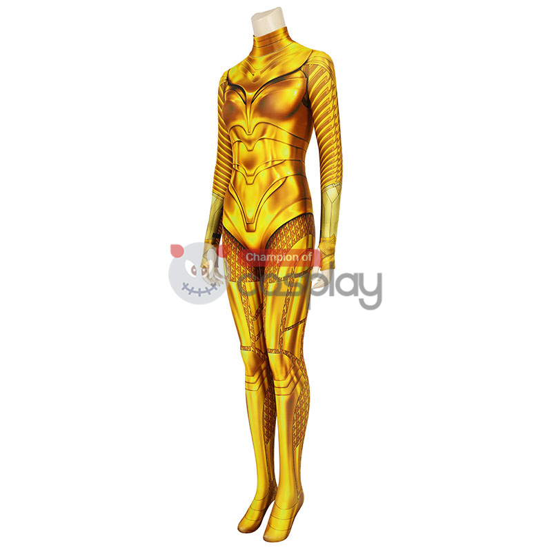 Diana Prince Polyester Zentai Jumpsuit Woman 1984 Golden Cosplay Costume