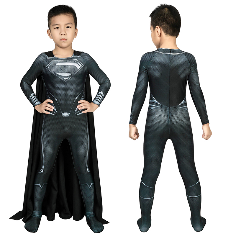 Children Black Halloween Jumpsuit Champion Cosplay Costumes