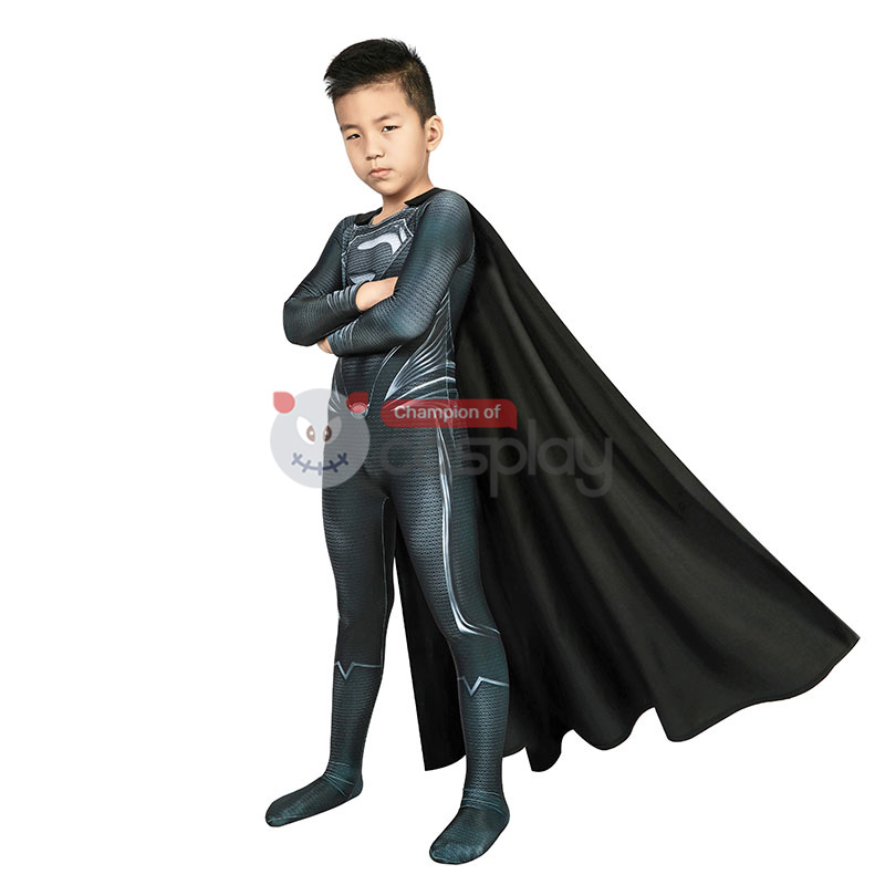 Children Black Clark Halloween Jumpsuit Champion Cosplay Costumes