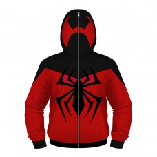 Kids Spider-Man Zip Up Long Sleeve Fashion Hoodie