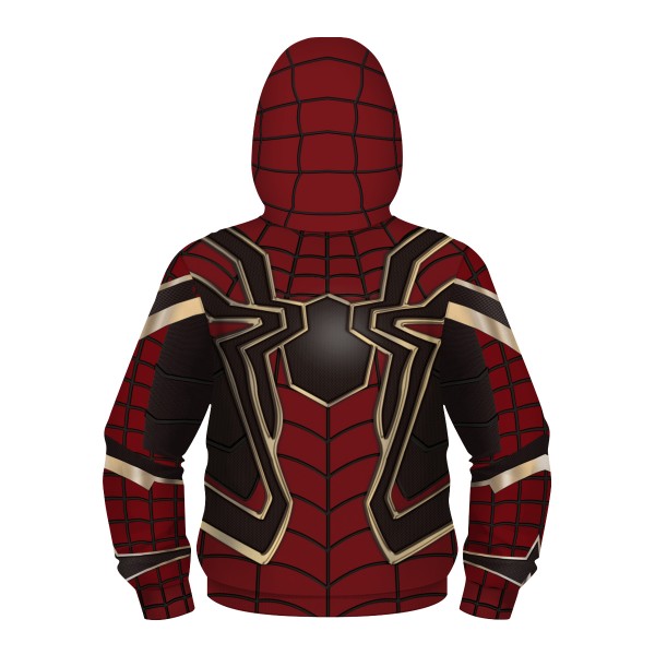 Kids Iron Spider Armor Hoodie Spider Man Zip Up Sweatshirt Champion Cosplay